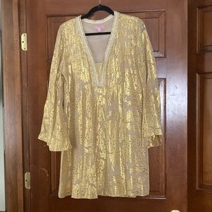 Lily Pulitzer gold dress size medium